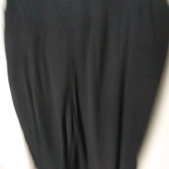 Boston Proper Black Rayon Wide Split Leg Flare Palazzo Pants Sz L Pockets Lined - Picture 4 of 9